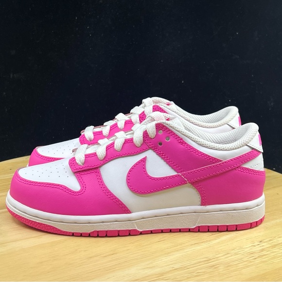 Nike Dunk Low Laser Fuchsia Pre School Sizes FB9108-102 Nike Dunk Pink - Picture 5 of 9